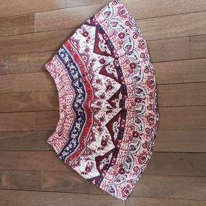 Linen boho mini skirt